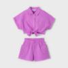 Picture of Mayoral Girls Summer Crop Top & Shorts Set X 2 - Orchid Pink