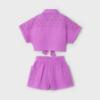 Picture of Mayoral Girls Summer Crop Top & Shorts Set X 2 - Orchid Pink