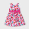 Picture of Mayoral Girls Summer Sleeveless Floral Print Occasion Dress - Magenta Pink