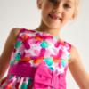 Picture of Mayoral Girls Summer Sleeveless Floral Print Occasion Dress - Magenta Pink