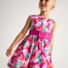 Picture of Mayoral Girls Summer Sleeveless Floral Print Occasion Dress - Magenta Pink