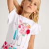 Picture of Mayoral Girls Summer T-shirt 3 Fashionista Girls - White Magenta Pink 