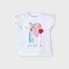 Picture of Mayoral Girls Summer T-shirt 3 Fashionista Girls - White Magenta Pink 