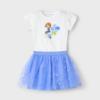 Picture of Mayoral Girls Summer T-shirt & Tulle Skirt Set X 2 - White Anil Blue