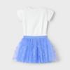 Picture of Mayoral Girls Summer T-shirt & Tulle Skirt Set X 2 - White Anil Blue