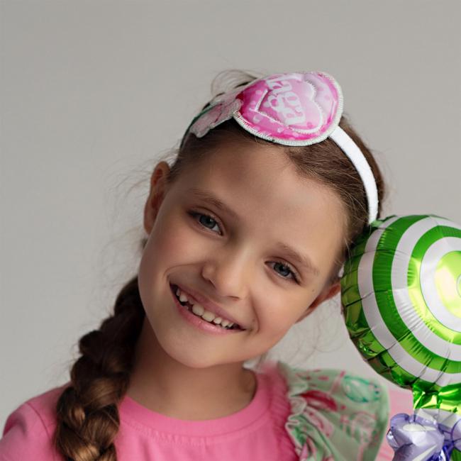 Picture of Daga Girls More Sugar Bow Lollipop Headband - Fucsia Pink Green 