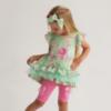 Picture of Daga Girls More Sugar Ruffle Tunic & Capri Leggings Set X 2 - Green Fucsia Pink