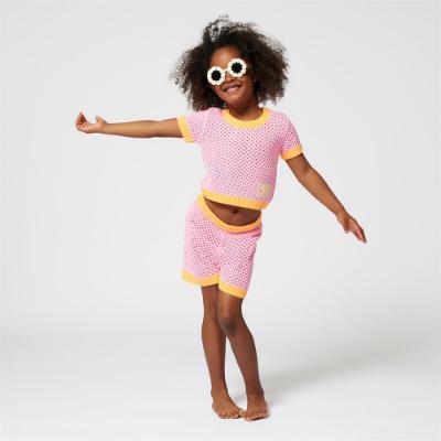 Picture of PRE-ORDER Billieblush Girls Crochet Knit Beach Shorts - Pink