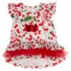 Picture of PRE ORDER Daga Girls Fluffy Cherries Ruffle Tunic & Capri Leggings Set X 2 - White Red