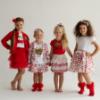 Picture of PRE ORDER Daga Girls Fluffy Cherries Ruffle Tunic & Capri Leggings Set X 2 - White Red