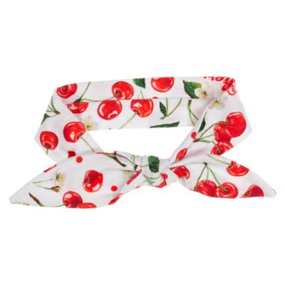 Picture of Daga Girls Fluffy Cherries Soft Knot Bow Headband - White Red