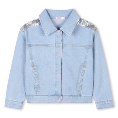 Picture of Billieblush Girls Denim Sequin Jacket - Blue