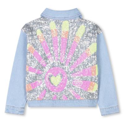 Picture of Billieblush Girls Denim Sequin Jacket - Blue