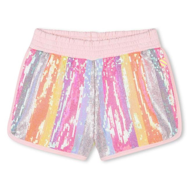 Picture of PRE-ORDER Billieblush Girls Rainbow Sequin Jersey Shorts - Pink