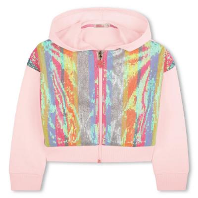 Picture of Billieblush Girls Rainbow Sequin Jersey Hoodie - Pink