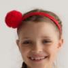 Picture of PRE ORDER Daga Girls Fluffy Cherries PomPom Headband - Red