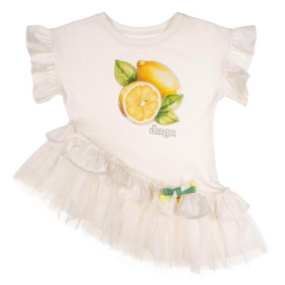 Picture of Daga Girls Sunny Lemons Ruffle Tunic &  Leggings Set X 2 - Ivory Yellow