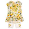 Picture of PRE ORDER Daga Girls Sunny Lemons Hi Lo Print Tunic & Capri Leggings Set X 2 - Ivory Yellow