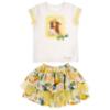 Picture of Daga Girls Sunny Lemons Applique Top & Skirt Set X 2 - Ivory Yellow