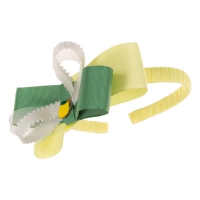 Picture of Daga Girls Sunny Lemons Triple Bow Headband - Yellow Green