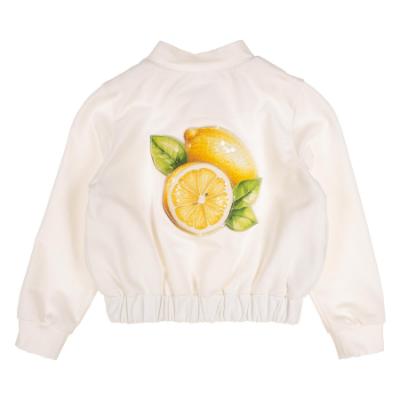 Picture of Daga Girls Sunny Lemons Sequin Applique Bomber Jacket - Ivory Yellow