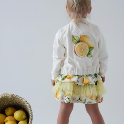 Picture of Daga Girls Sunny Lemons Sequin Applique Bomber Jacket - Ivory Yellow