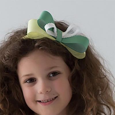 Picture of Daga Girls Sunny Lemons Triple Bow Headband - Yellow Green