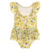 Picture of PRE ORDER Daga Girls Sunny Lemons AOP Print Lycra Swimsuit  - Ivory Yellow