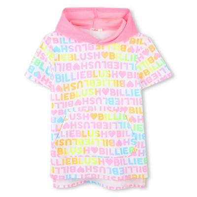 Picture of Billieblush Girls Hooded Logo Towelling Dress - Pink