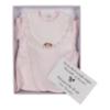 Picture of Monnalisa Bebe Girls Embroidered Satin Rose Babygrow - Pink