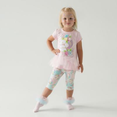 Picture of Daga Girls Unicorns Tunic & Print Legging Set X 2 - Pink Blue