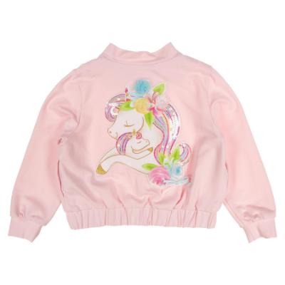 Picture of Daga Girls Unicorns Sequin Applique Bomber Jacket - Pink