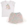 Picture of PRE ORDER Daga Girls Unicorns Top & Tulle Skort Set X 2 - White Pink Blue