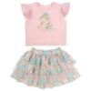 Picture of PRE ORDER Daga Girls Unicorns Top & Print Tulle Skirt Set X 2 - Pink Blue 