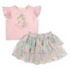 Picture of PRE ORDER Daga Girls Unicorns Top & Print Tulle Skirt Set X 2 - Pink Blue 