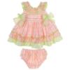 Picture of Miranda Baby Girls Ruffle Dress & Panties Set X 2 - Neon Pink Green