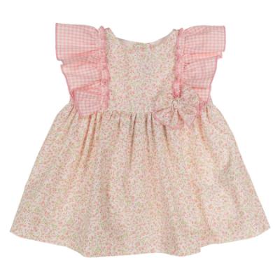 Picture of Miranda Baby Girls  Gingham & Floral Dress & Panties Set X 2 - Pink