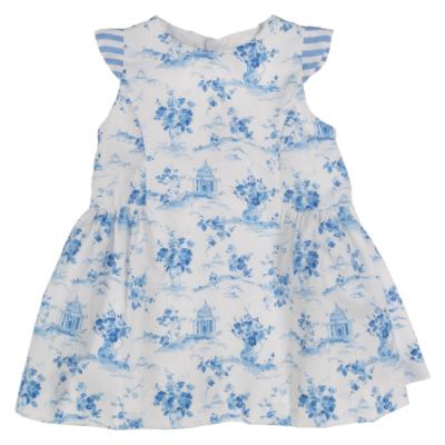 Picture of Miranda Baby Girls Floral Ruffle Dress - White Blue