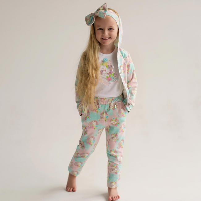 Picture of PRE ORDER Daga Girls Unicorns Top & Trousers Set X 2 - White Pink Blue 