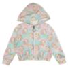 Picture of PRE ORDER Daga Girls Unicorns AOP Print Hooded Bomber Jacket - Pink Blue