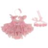 Picture of Ela Confeccion Girls Stella Dress Panties Soft Headband Set X 3 - Pink White