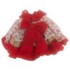 Picture of Ela Confeccion Girls Valentine Dress Panties Bonnet Set X 3 - Red Beige