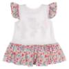 Picture of PRE ORDER Daga Girls Flowers Applique Drop Waist Dress - White Pink Blue