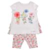 Picture of PRE ORDER Daga Girls Flowers Applique Tunic & Print Legging Set X 2 - White Pink Blue 