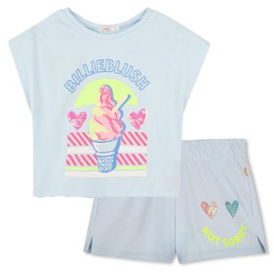 Picture of Billieblush Girls Ice Cream Hearts T-shirt & Shorts Set - Blue