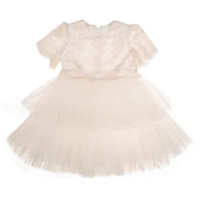 Picture of Daga Girls Spanish Laces Occasion Tulle Ruffle Dress  - Ivory 