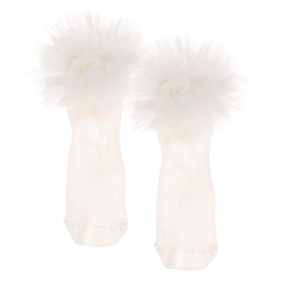 Picture of Daga Girls  Ankle Socks With Tulle - Ivory