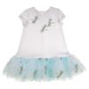 Picture of PRE ORDER Daga Girls Dragonflies Tulle Hem Drop Waist Dress  - White Blue