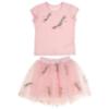 Picture of PRE ORDER Daga Girls Dragonflies Top & Embroidered Tulle Skirt Set X 2  - Pink 