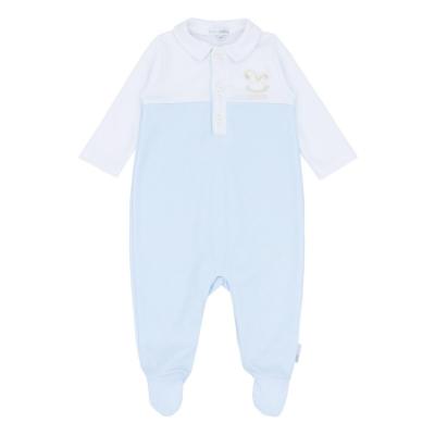 Picture of Blues Baby Boys Rockinghorse Bodice Jersey Babygrow - Blue White 